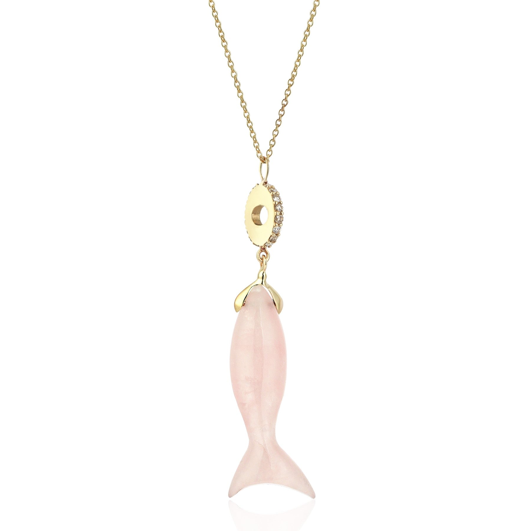 Pink Opal Fish Necklace