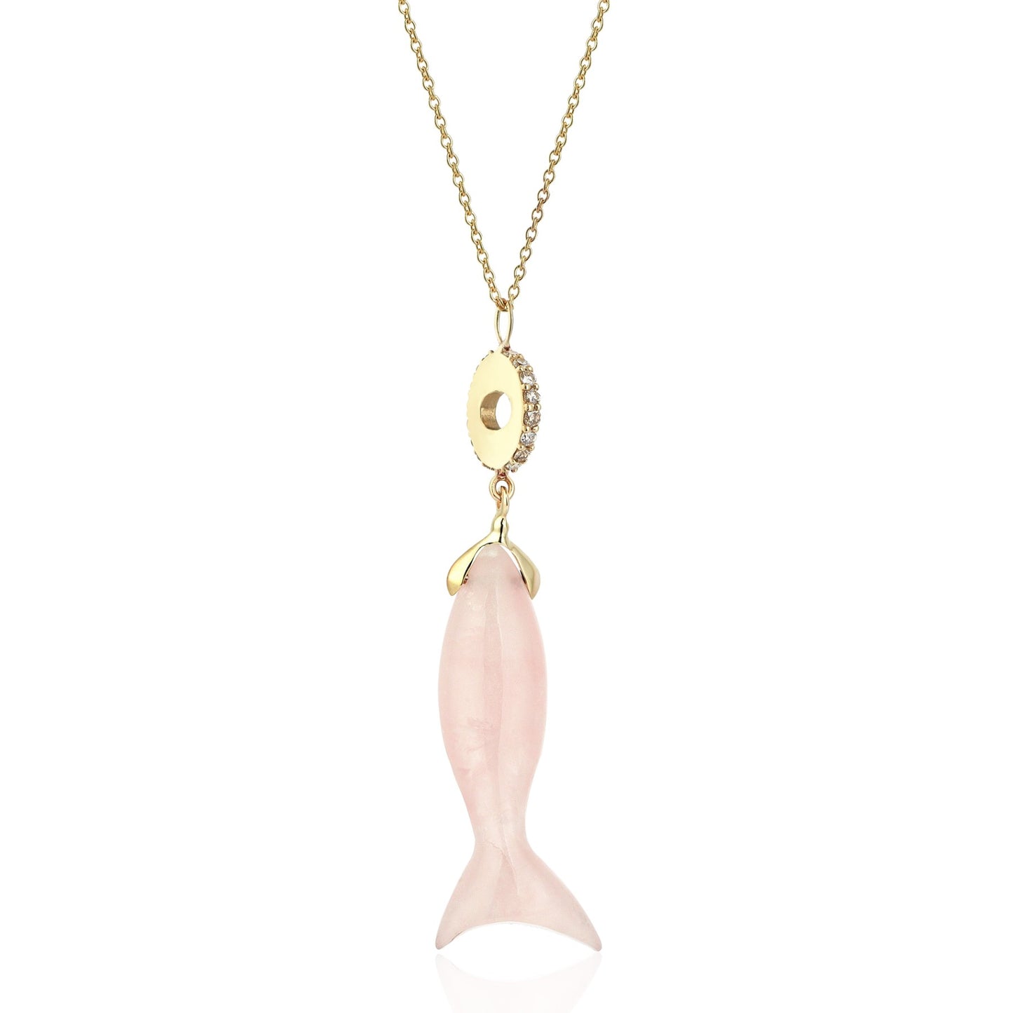 Pink Opal Fish Necklace