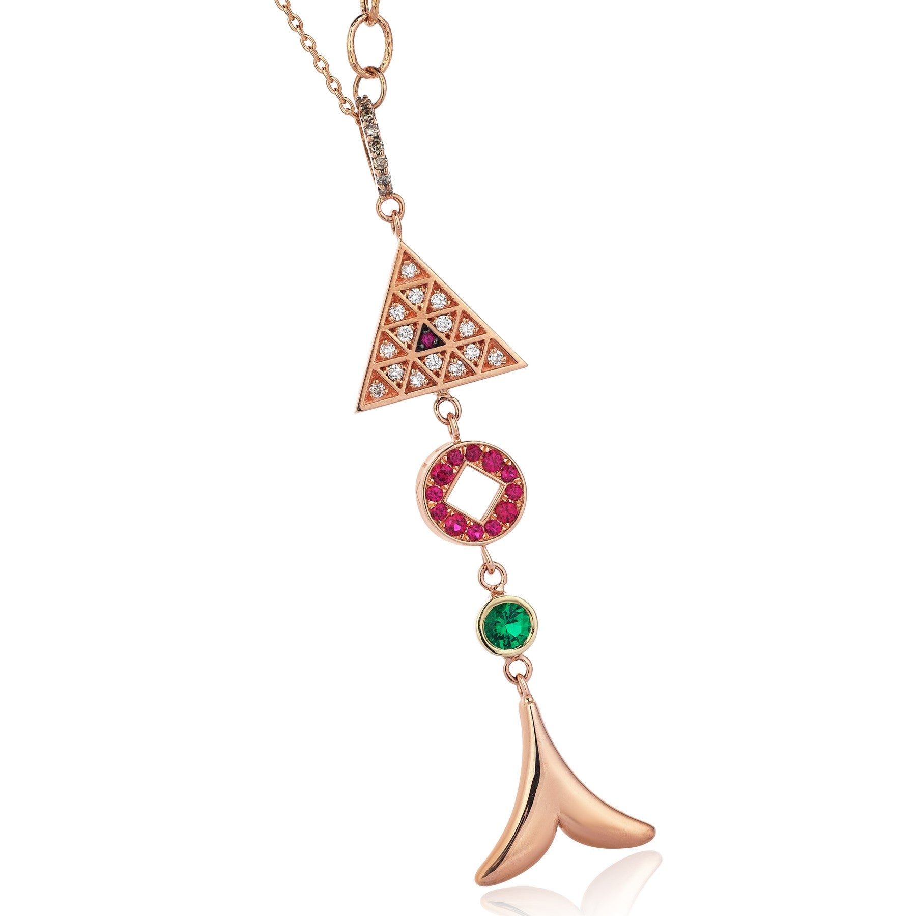 Triangle Head Fish Necklace With Bubbles