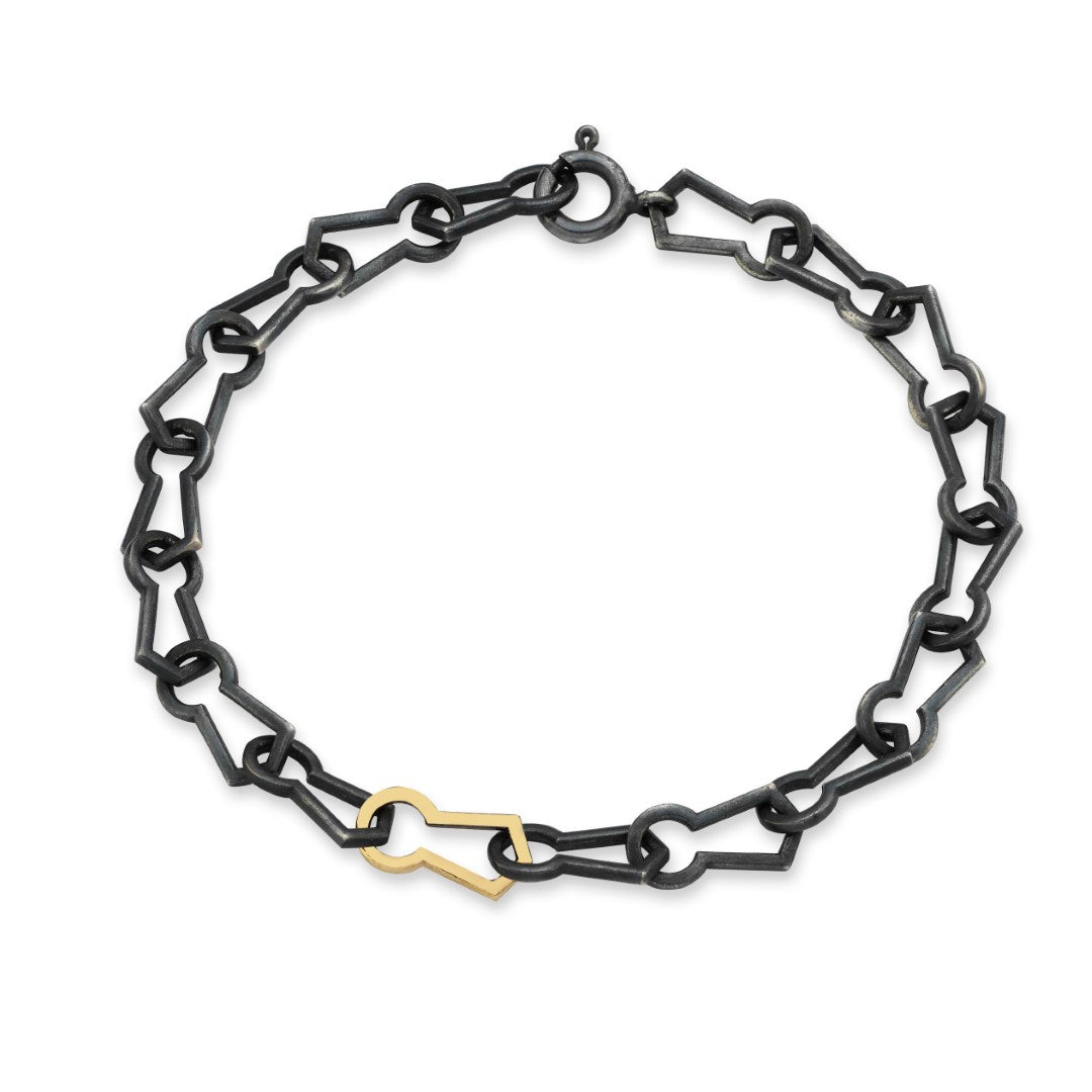 Keyhole Charm Chain Bracelet - Thicker