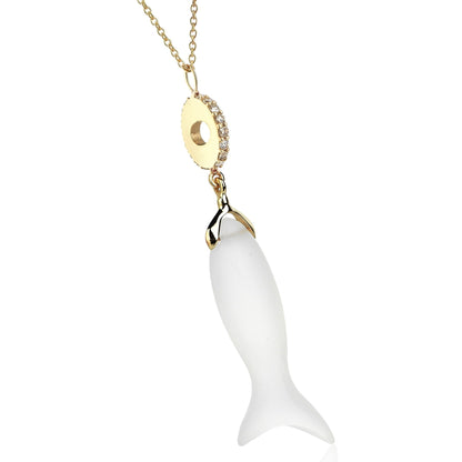 Cyrstal Quartz Fish Necklace