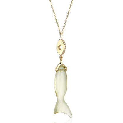 Natural Citrine Fish Necklace